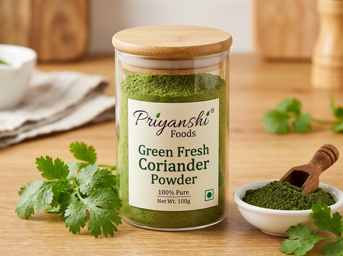 Priyanshi Foods Green Fresh Coriander Powder