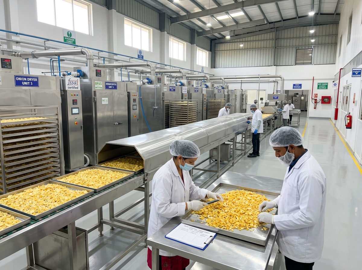 Priyanshi Foods dehydration processing unit at NIDC Lambha Ahmedabad