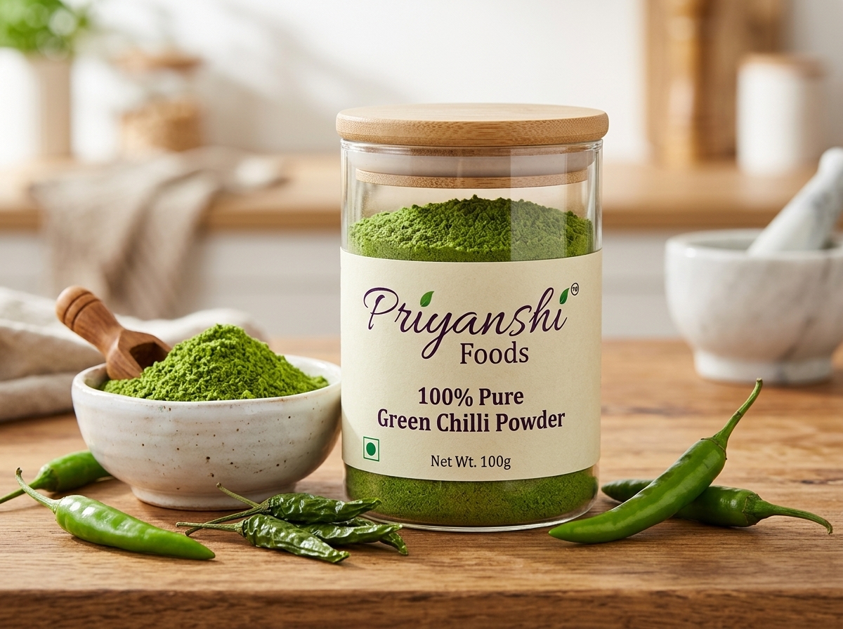 Priyanshi Foods 100% Pure Green Chilli Powder